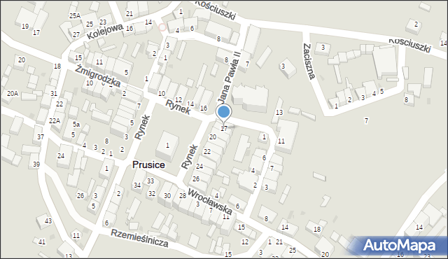 Prusice, Rynek, 17, mapa Prusice