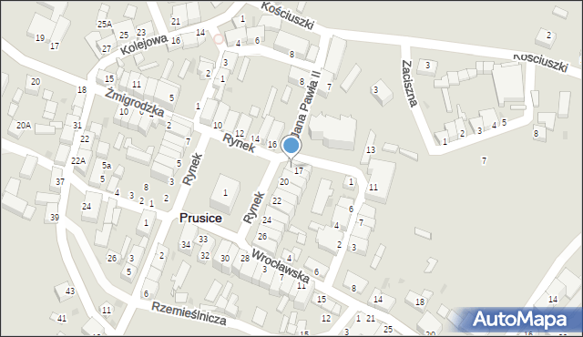 Prusice, Rynek, 18, mapa Prusice