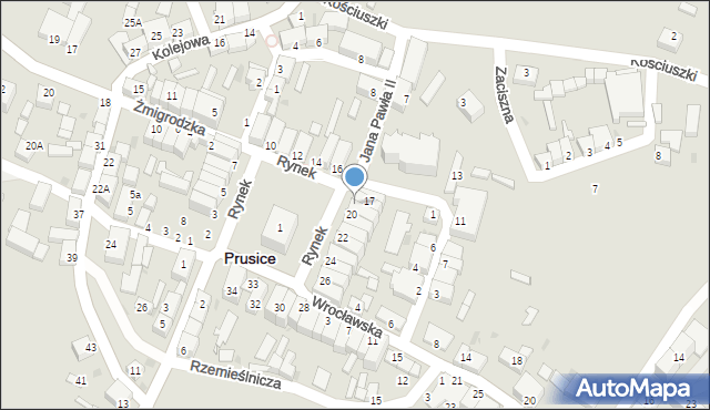 Prusice, Rynek, 19, mapa Prusice