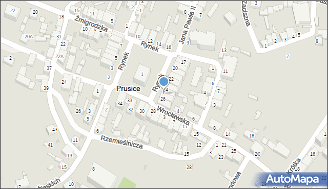 Prusice, Rynek, 25, mapa Prusice