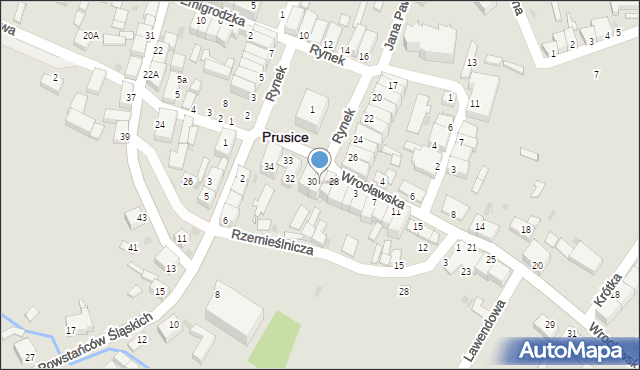 Prusice, Rynek, 29, mapa Prusice