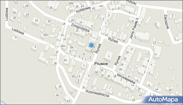 Prusice, Rynek, 3, mapa Prusice