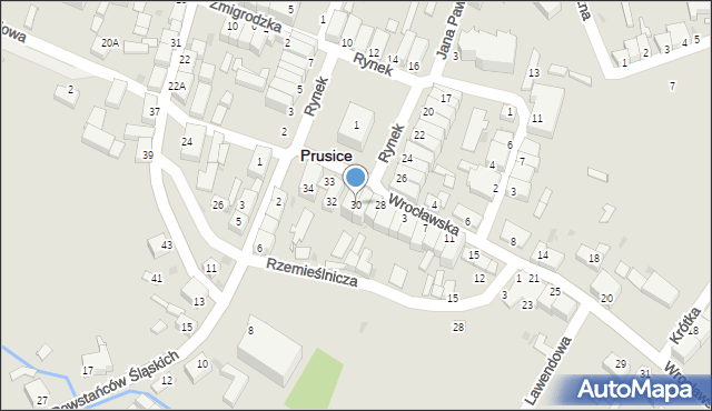 Prusice, Rynek, 30, mapa Prusice