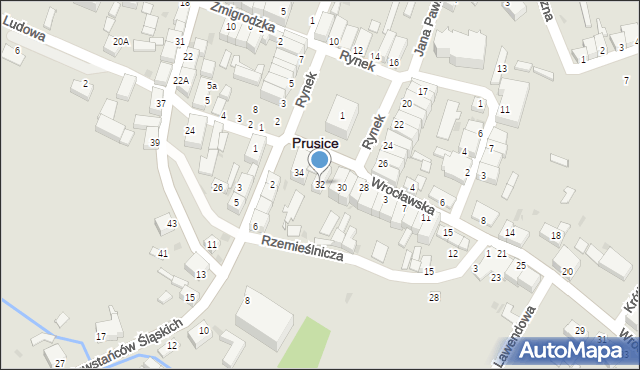 Prusice, Rynek, 32, mapa Prusice