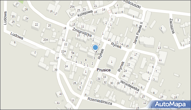 Prusice, Rynek, 4, mapa Prusice