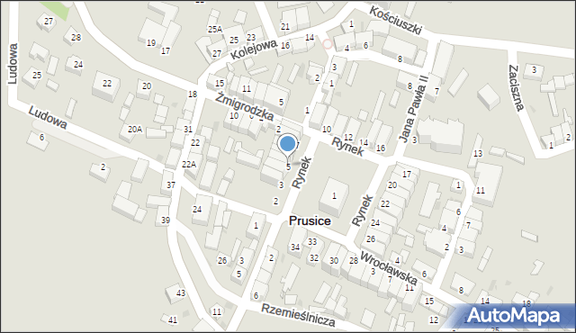 Prusice, Rynek, 5, mapa Prusice