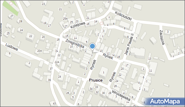 Prusice, Rynek, 8, mapa Prusice