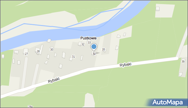 Prusicko, Rybaki, 34, mapa Prusicko