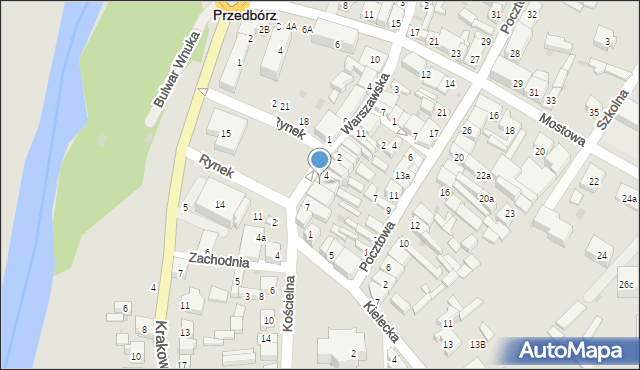 Przedbórz, Rynek, 5, mapa Przedbórz