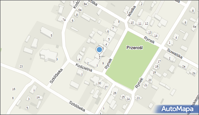 Przerośl, Rynek, 2, mapa Przerośl