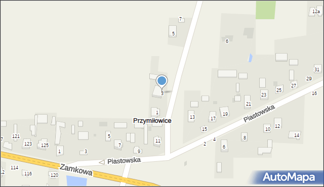 Przymiłowice, Rycerska, 3, mapa Przymiłowice