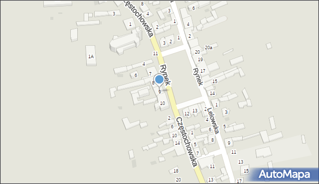 Przyrów, Rynek, 9, mapa Przyrów