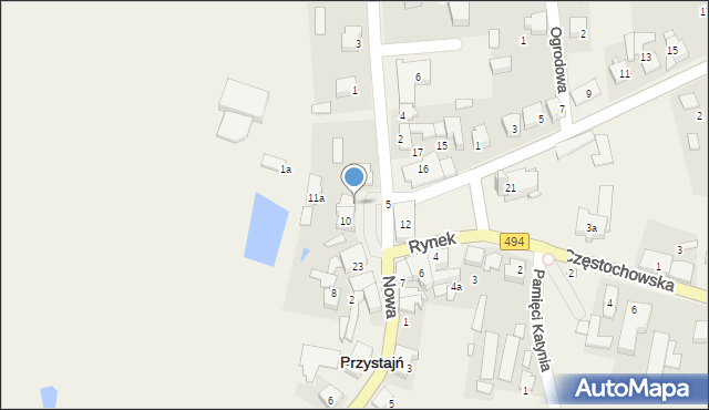 Przystajń, Rynek, 11, mapa Przystajń