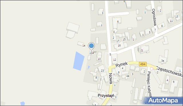 Przystajń, Rynek, 11a, mapa Przystajń