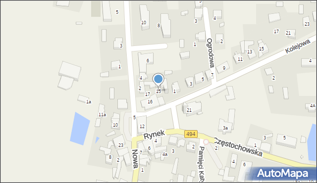 Przystajń, Rynek, 15, mapa Przystajń