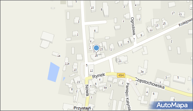 Przystajń, Rynek, 16, mapa Przystajń