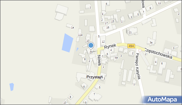 Przystajń, Rynek, 23, mapa Przystajń