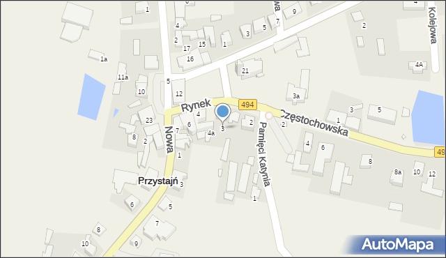 Przystajń, Rynek, 3, mapa Przystajń