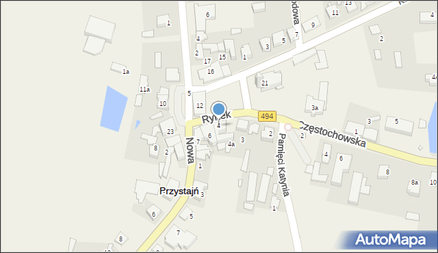 Przystajń, Rynek, 4, mapa Przystajń