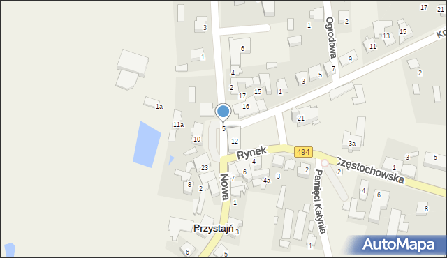 Przystajń, Rynek, 5, mapa Przystajń