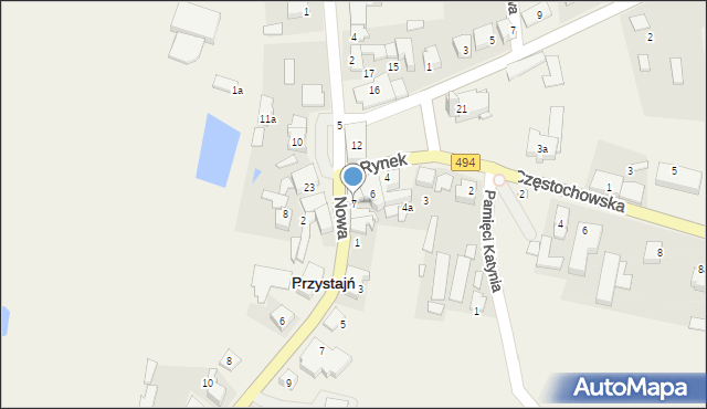 Przystajń, Rynek, 7, mapa Przystajń