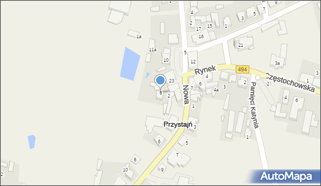 Przystajń, Rynek, 8, mapa Przystajń