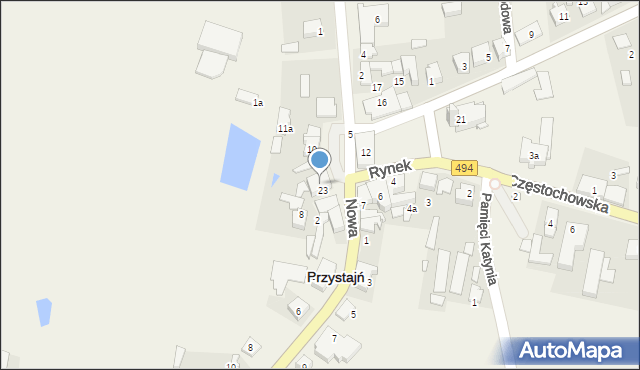 Przystajń, Rynek, 9, mapa Przystajń