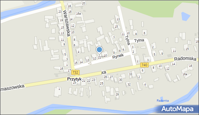 Przytyk, Rynek, 11, mapa Przytyk