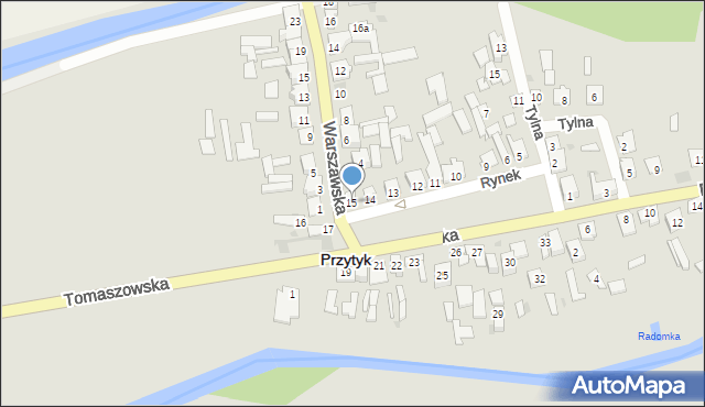 Przytyk, Rynek, 15, mapa Przytyk