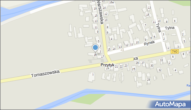 Przytyk, Rynek, 16, mapa Przytyk