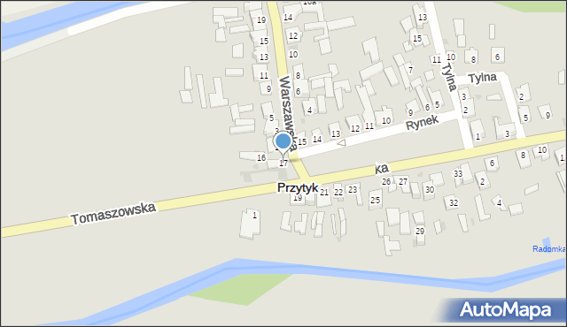 Przytyk, Rynek, 17, mapa Przytyk