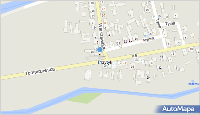 Przytyk, Rynek, 18, mapa Przytyk