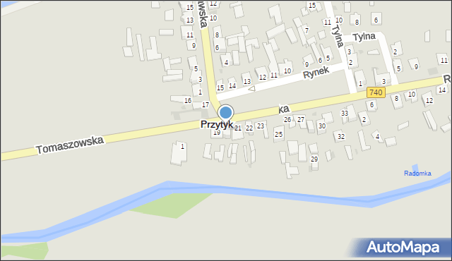 Przytyk, Rynek, 20, mapa Przytyk