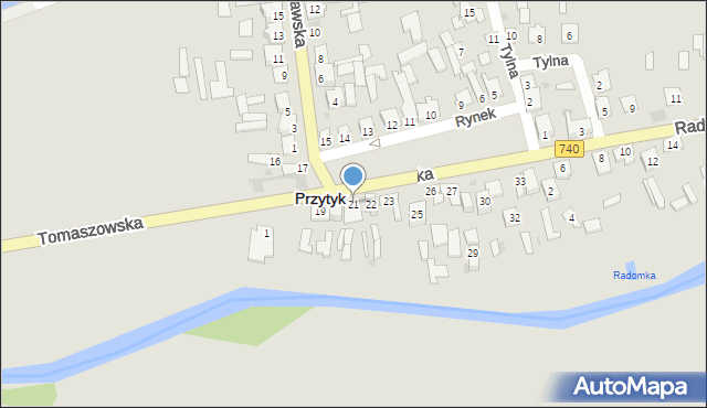 Przytyk, Rynek, 21, mapa Przytyk