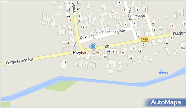 Przytyk, Rynek, 22, mapa Przytyk