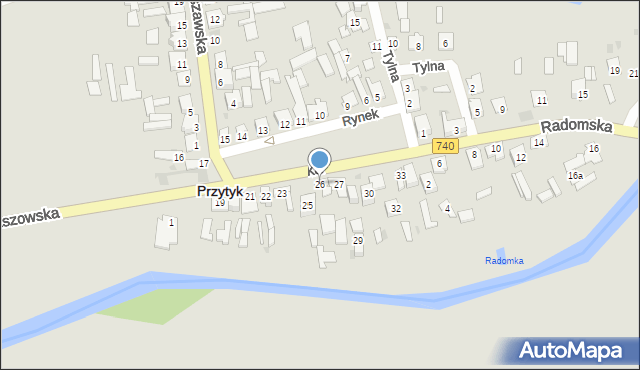 Przytyk, Rynek, 26, mapa Przytyk