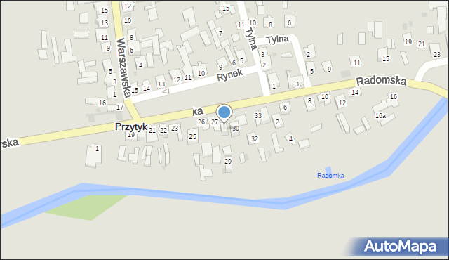 Przytyk, Rynek, 28, mapa Przytyk