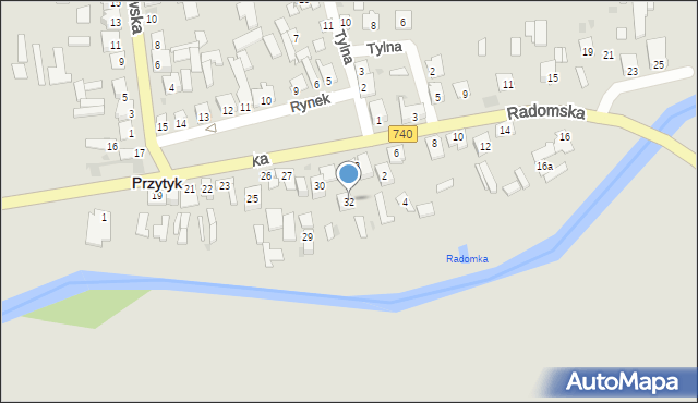 Przytyk, Rynek, 32, mapa Przytyk