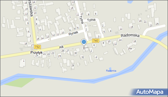 Przytyk, Rynek, 33, mapa Przytyk