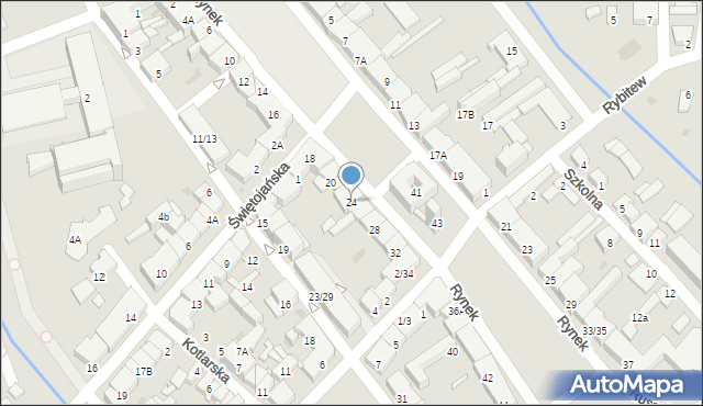 Pułtusk, Rynek, 24, mapa Pułtusk