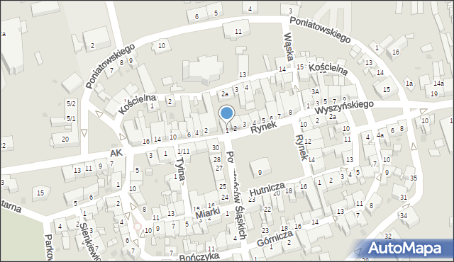 Pyskowice, Rynek, 1, mapa Pyskowice