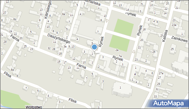 Pyzdry, Rynek, 4, mapa Pyzdry