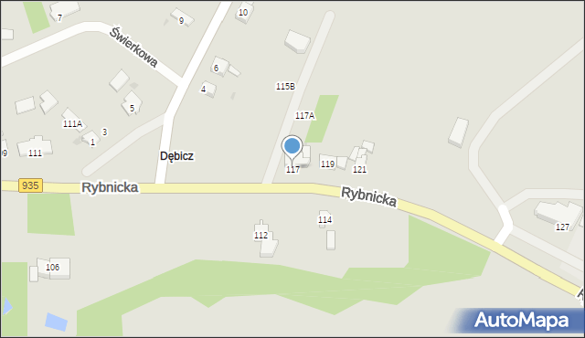 Racibórz, Rybnicka, 117, mapa Racibórz