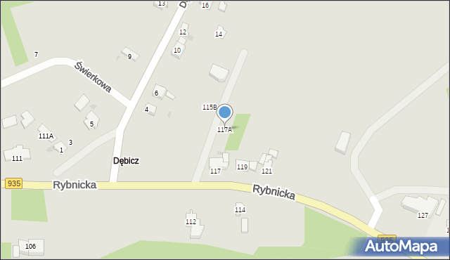 Racibórz, Rybnicka, 117A, mapa Racibórz