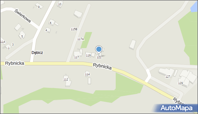 Racibórz, Rybnicka, 121, mapa Racibórz