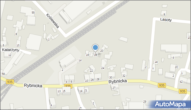 Racibórz, Rybnicka, 18, mapa Racibórz