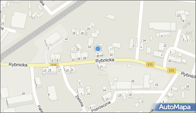 Racibórz, Rybnicka, 30, mapa Racibórz