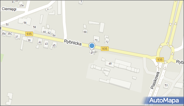 Racibórz, Rybnicka, 47, mapa Racibórz