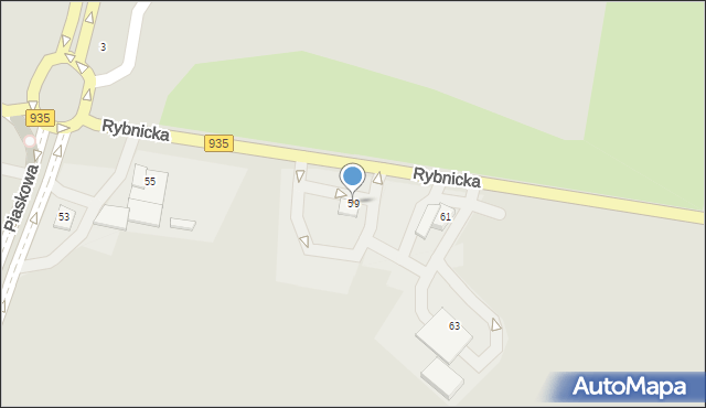 Racibórz, Rybnicka, 59, mapa Racibórz