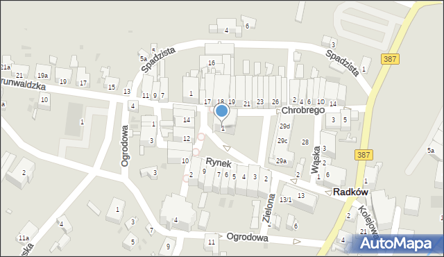 Radków, Rynek, 1, mapa Radków